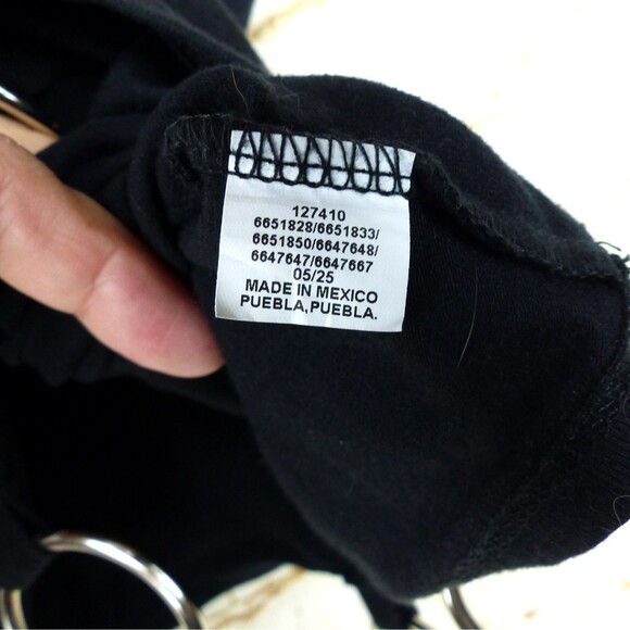 Hot Topic Cami Top Womens Plus 2 Black Nobody Cares Bunny O-Ring Crop Goth Punk - Picture 8 of 10